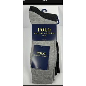 Polo Ralph Lauren Men's Crew Socks - 3 Pairs - Black/Black/Black (Size 6-12)